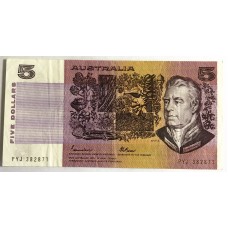 AUSTRALIA 1985 . FIVE 5 DOLLARS BANKNOTE . JOHNSTON/FRASER